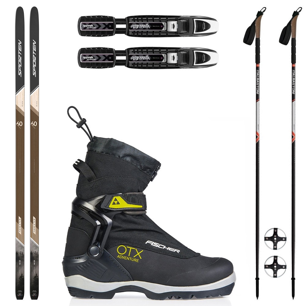 Backcountry set SPORTEN Forester SKIN so stúpacím pásom + viazanie + topánky Fischer + palice - Backcountry sety - 1