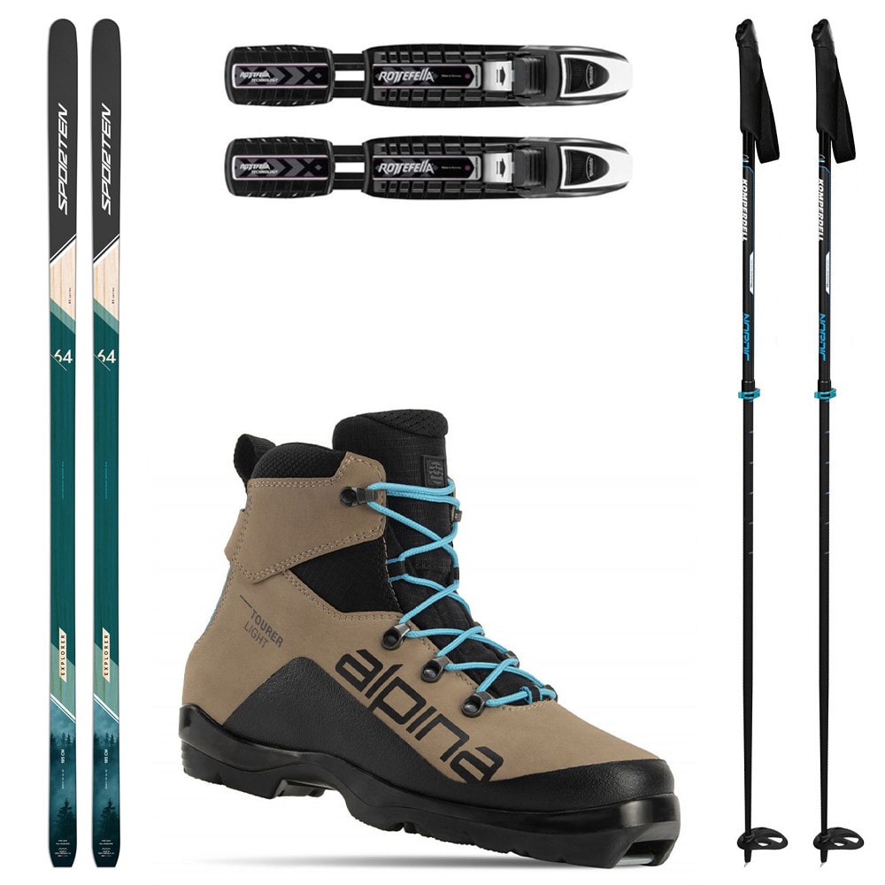 Backcountry set SPORTEN Explorer SKIN so stúpacím pásom + viazanie + topánky Alpina Tourer Light + palice - Backcountry sety - 1