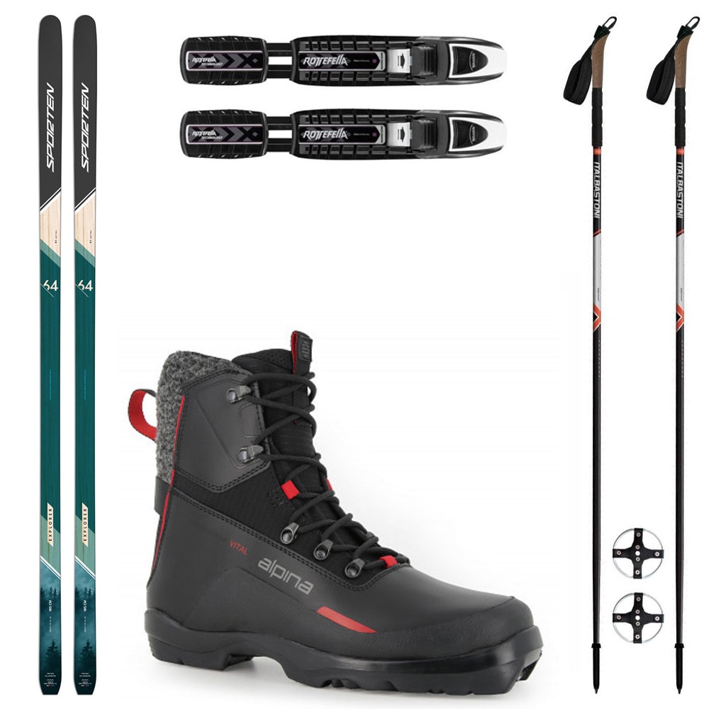 Backcountry set SPORTEN Explorer SKIN so stúpacím pásom + viazanie + topánky Alpina Discoverer + palice - Backcountry sety - 1