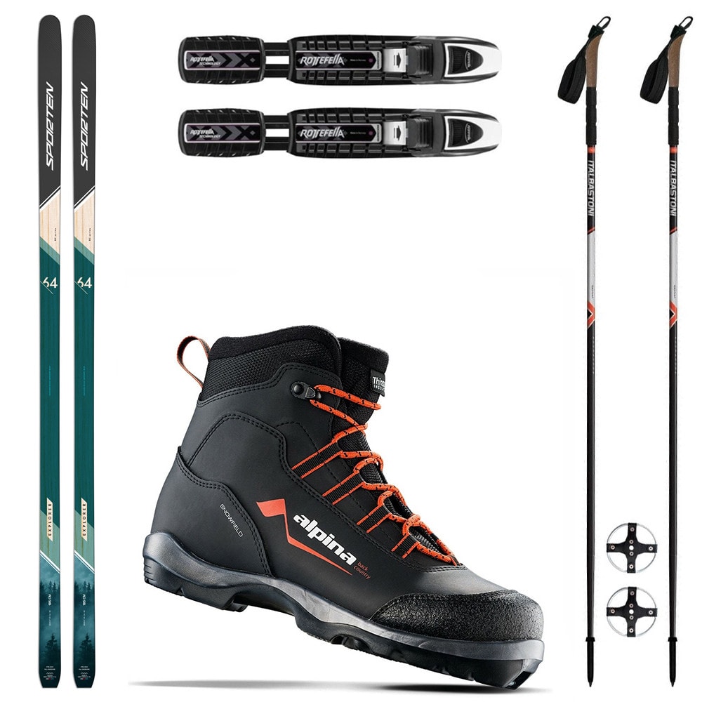 Backcountry set SPORTEN Explorer SKIN so stúpacím pásom + viazanie + topánky Alpina Snowfield + palice - Backcountry sety - 1