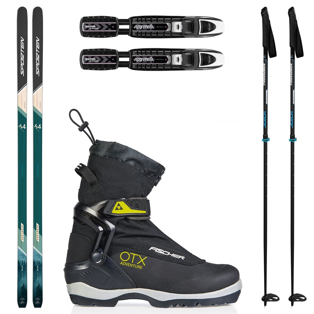 Backcountry set SPORTEN Explorer SKIN so stúpacím pásom + viazanie + topánky Fischer + palice - Backcountry sety - 1