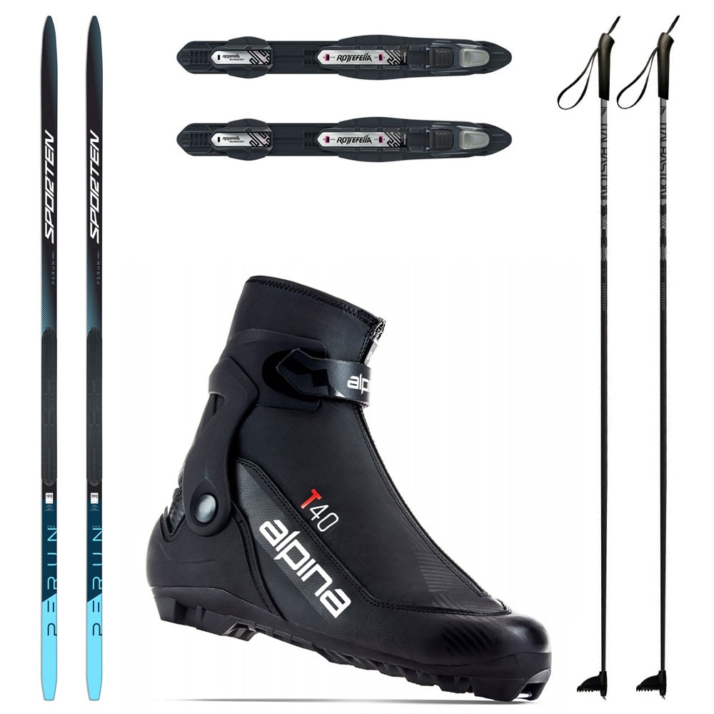 Bežkový set SPORTEN Perun Pro SKIN NIS so stúpacím pásom + viazanie + topánky Alpina T40 + palice - Pánske sety - 1