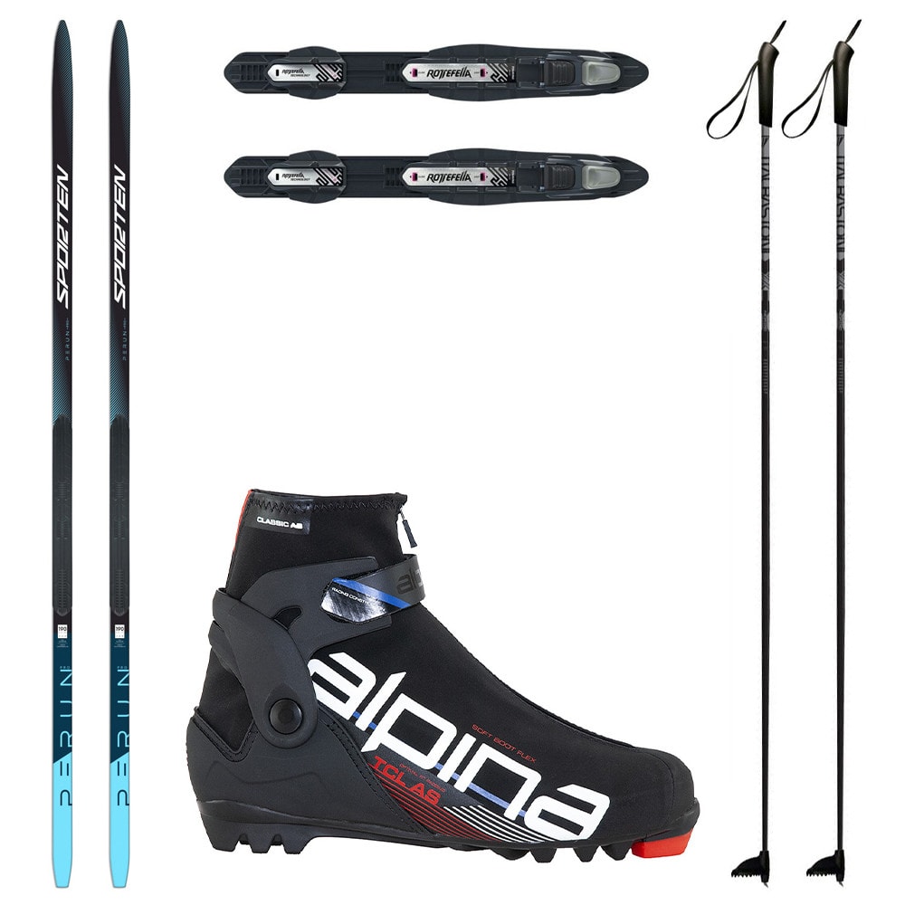 Bežkový set SPORTEN Perun Pro SKIN NIS so stúpacím pásom + viazanie + topánky Alpina T Classic + palice - Pánske sety - 1