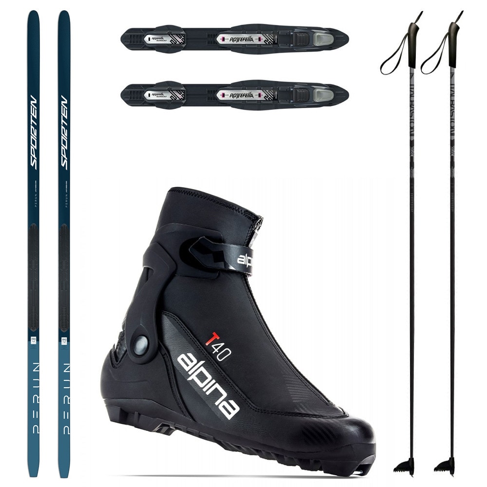 Bežkový set SPORTEN Perun MgE NIS s viazaním NNN + topánky Alpina T40 + palice - Pánske sety - 1