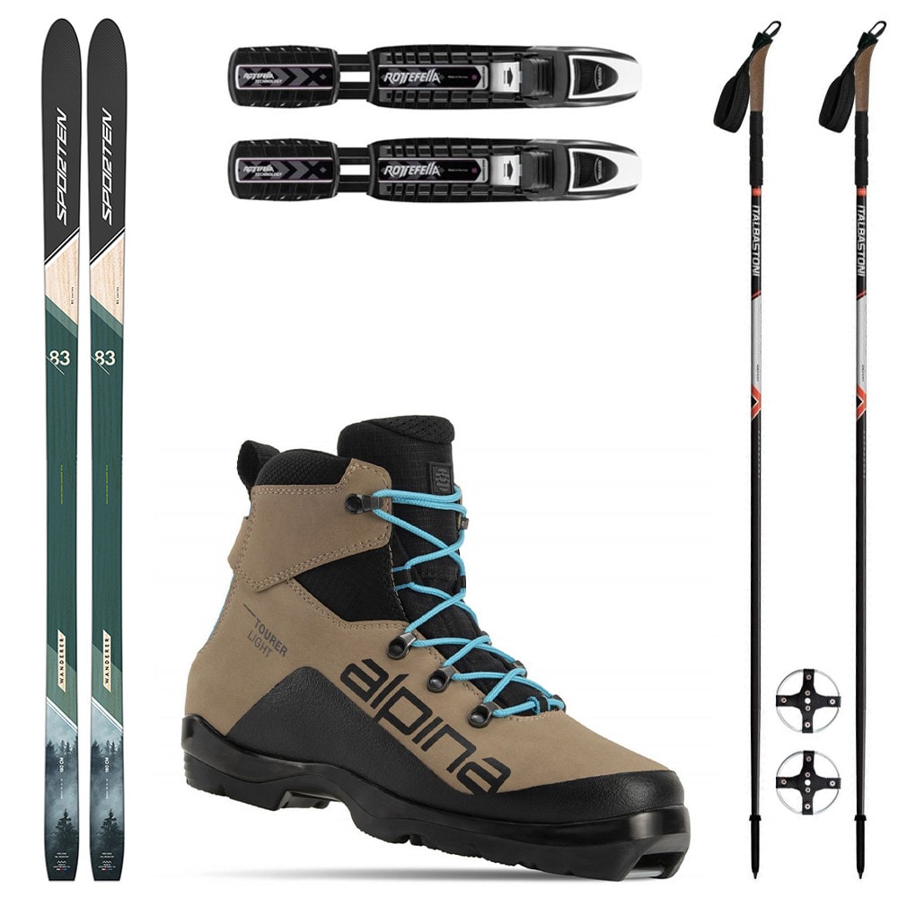 Backcountry set SPORTEN Wanderer SKIN so stúpacím pásom + viazanie + topánky Alpina Tourer Light + palice - Backcountry sety - 1
