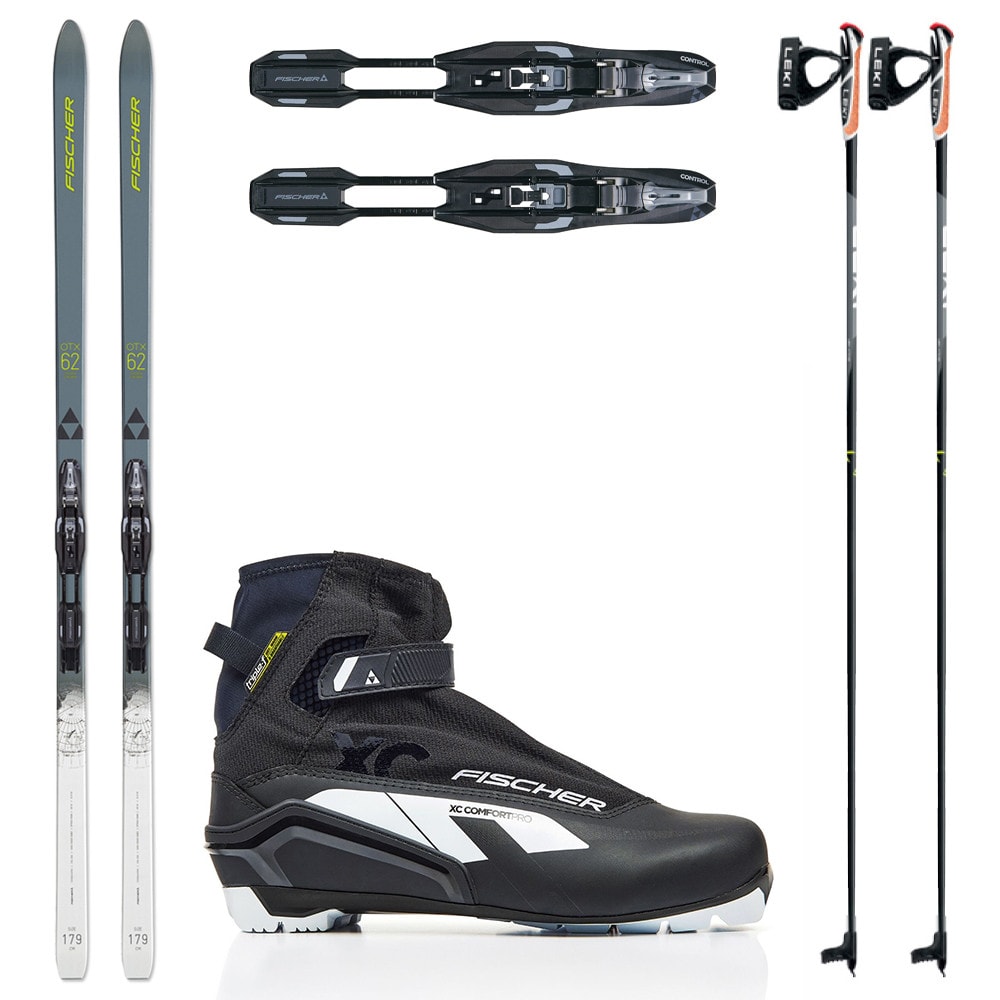 Bežkový set FISCHER Spider 62 Crown Xtralite IFP Grey s viazaním NNN + Topánky FISCHER XC Comfort Pro + Palice - Pánske sety - 1