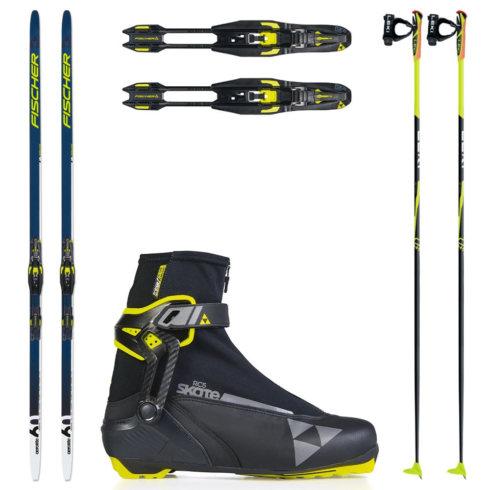 Bežkový set FISCHER Aerolite Skate 60 s viazaním NNN + Topánky FISCHER RC5 Skate + Palice - Pánske sety - 1