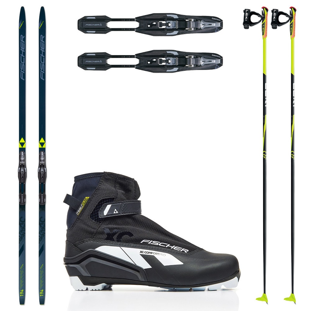 Bežkový set FISCHER Twin Skin Power EF Stiff so stúpacím pásom a viazaním NNN + Topánky FISCHER XC Comfort Pro + Palice - Pánske sety - 1