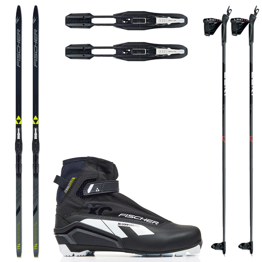 Bežkový set FISCHER Twin Skin Sport EF so stúpacím pásom a viazaním NNN + Topánky FISCHER XC Comfort Pro + Palice - Pánske sety - 1