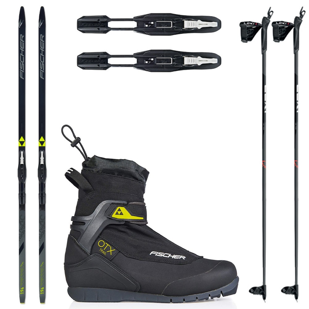 Bežkový set FISCHER Twin Skin Sport EF so stúpacím pásom a viazaním NNN + Topánky FISCHER OTX Trail + Palice - Pánske sety - 1