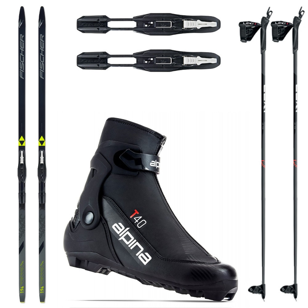 Bežkový set FISCHER Twin Skin Sport EF so stúpacím pásom a viazaním NNN + Topánky ALPINA T40 Plus + Palice - Pánske sety - 1