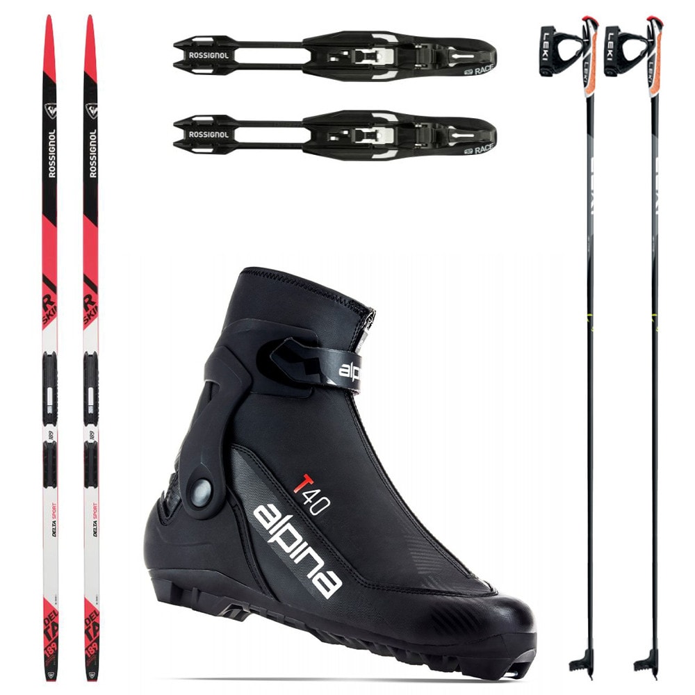 Bežecký set ROSSIGNOL Delta Sport R-Skin s viazaním + topánky Alpina T40 + palice - Pánske sety - 1
