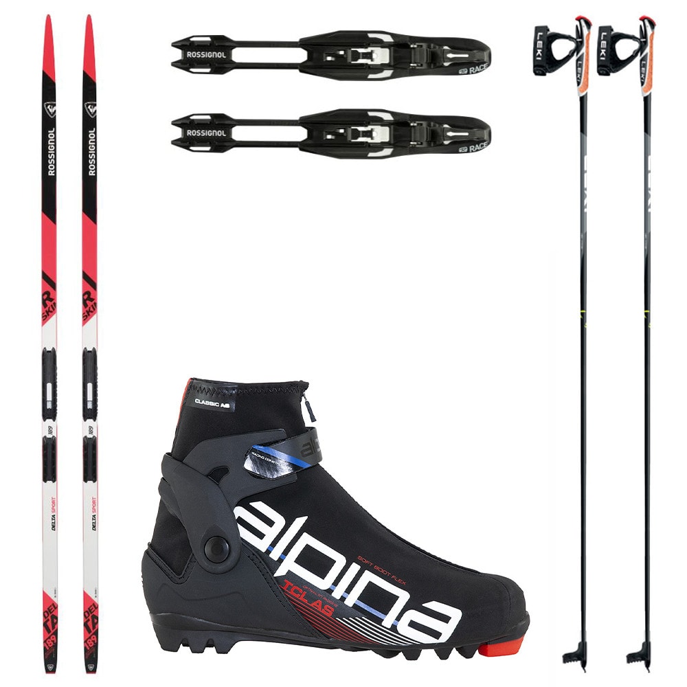 Bežecký set ROSSIGNOL Delta Sport R-Skin s viazaním + topánky Alpina T + palice - Pánske sety - 1