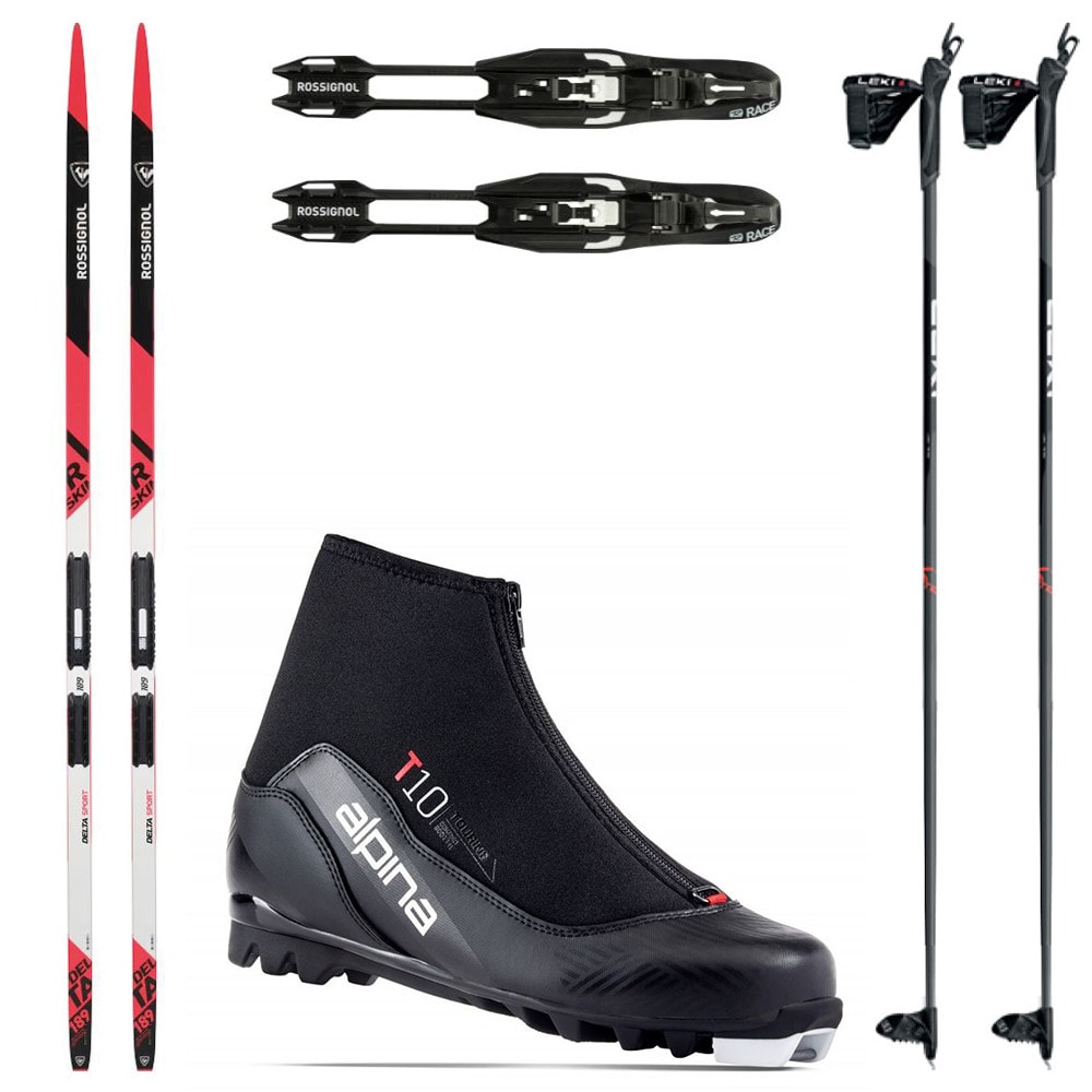Bežecký set ROSSIGNOL Delta Sport R-Skin s viazaním + topánky Alpina + palice - Pánske sety - 1
