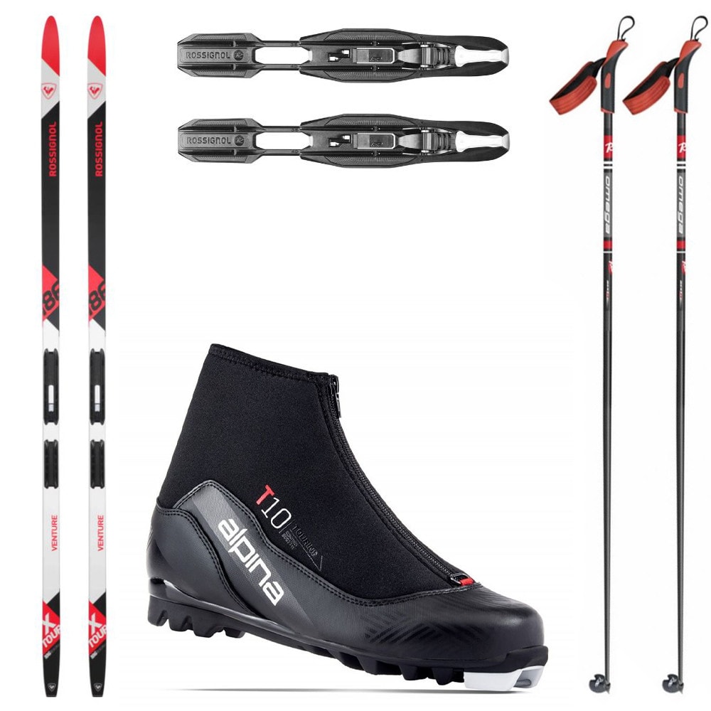 Bežkový set ROSSIGNOL X-Tour Venture Waxless s viazaním + topánky ALPINA T10 + palice - Dámske sety - 1