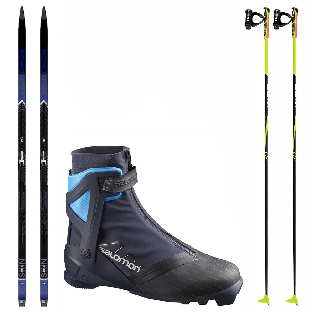 Bežecký set SALOMON RC8+ eSKIN s viazaním - NNN + Obuv SALOMON RS10 Nocturne Prolink + Palice - Pánske sety - 1
