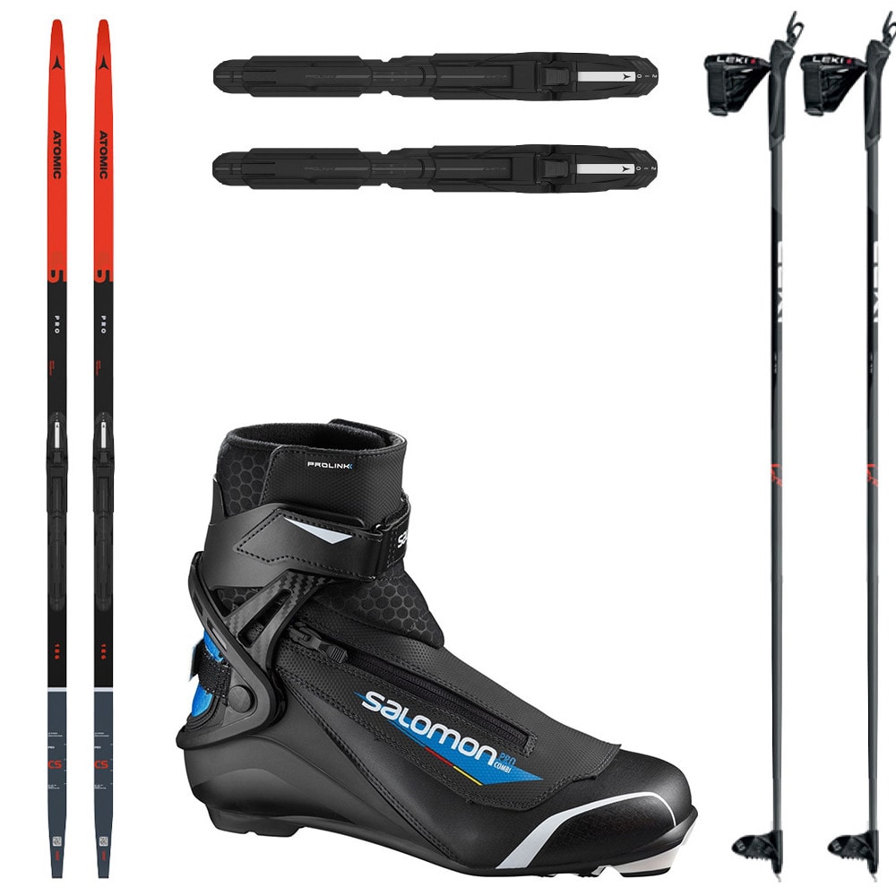 Kombi bežkový set ATOMIC Pro CS s viazaním NNN + Obuv SALOMON Pro Combi Prolink + Palice - Pánske sety - 1
