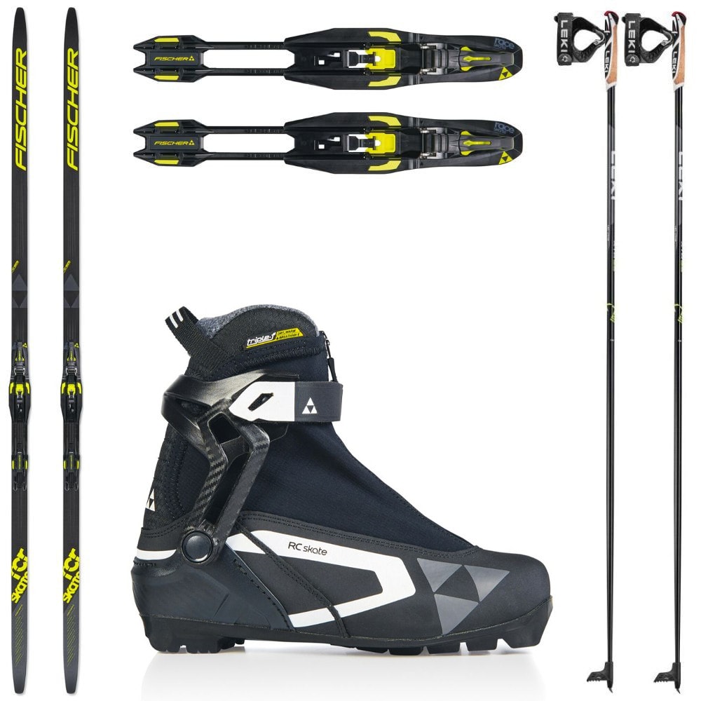 Bežecké lyže FISCHER RCR Skate Stiff s viazaním + topánky Fischer + palice - Dámske sety - 1