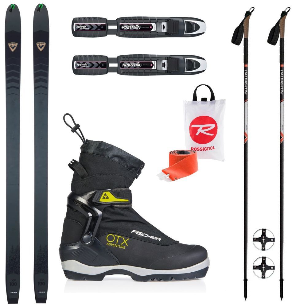 Backcountry set ROSSIGNOL XP 100 Positrack so stúpacími pásmi + viazanie + topánky Fischer + palice - Backcountry sety - 1