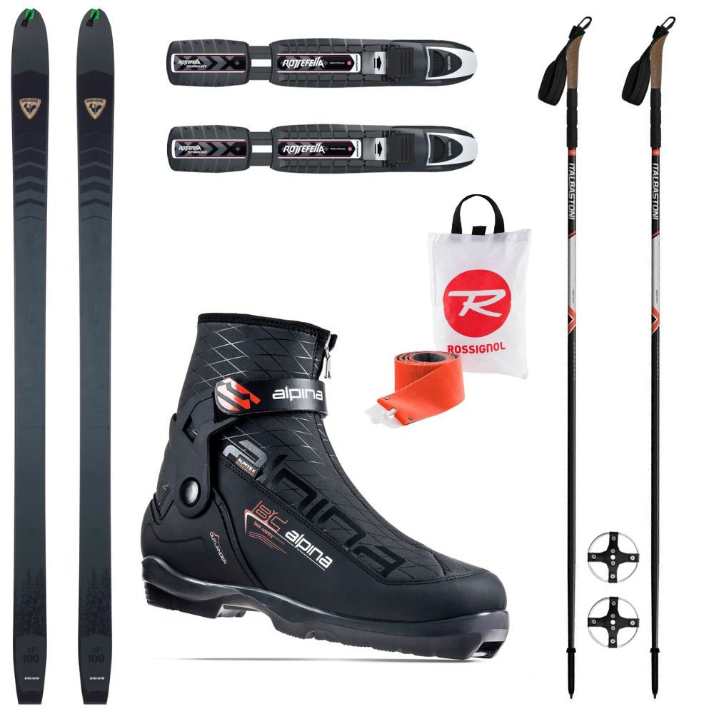 Backcountry set ROSSIGNOL XP 100 Positrack so stúpacími pásmi + viazanie + topánky Alpina Outlander + palice - Backcountry sety - 1