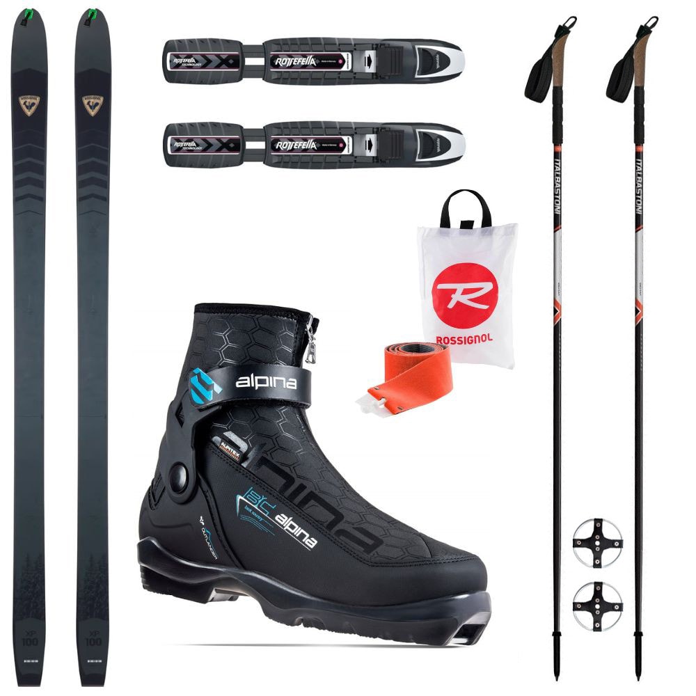 Backcountry set ROSSIGNOL XP 100 Positrack so stúpacími pásmi + viazanie + topánky Alpina Outlander Eve + palice - Backcountry sety - 1