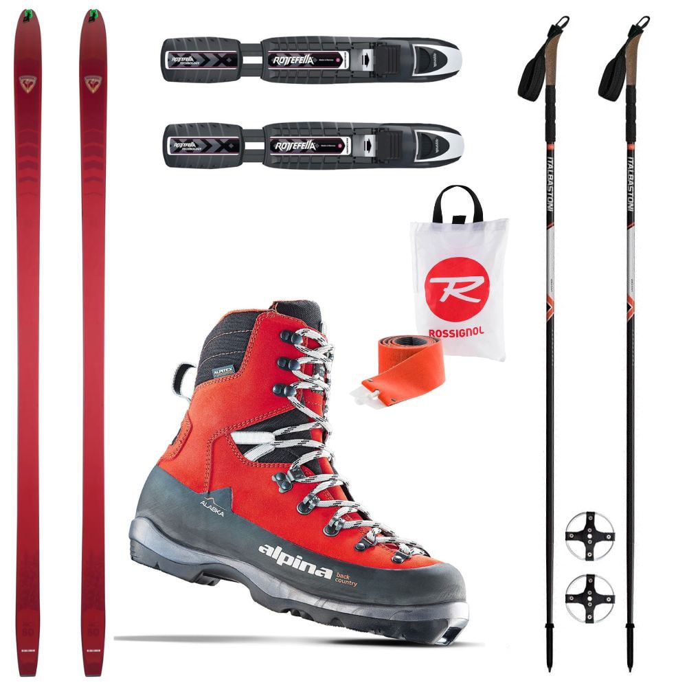 Backcountry set ROSSIGNOL BC 80 Positrack so stúpacími pásmi + viazanie + topánky Alpina Alaska + palice - Backcountry sety - 1