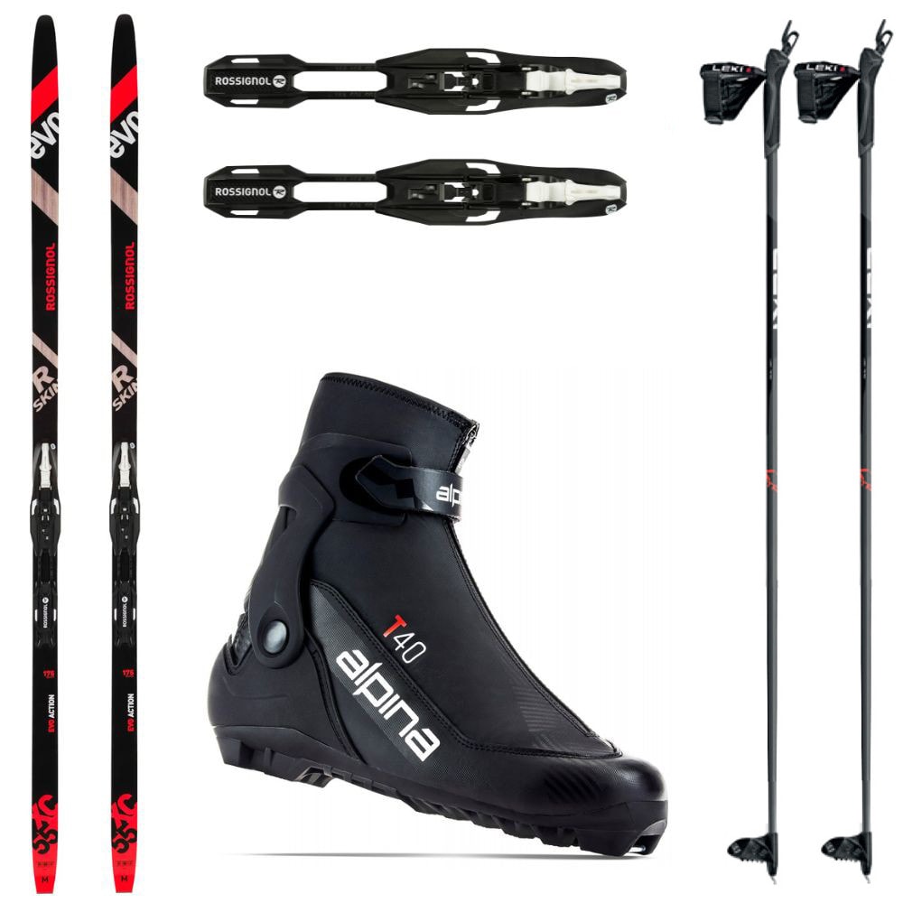 Bežkový set ROSSIGNOL Evo XC 55 R-Skin s viazaním + topánky Alpina T40 + palice - Pánske sety - 1