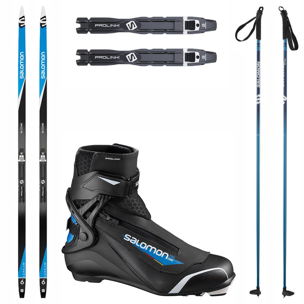 Bežecký set SALOMON R6 Combi PM Prolink Pro s viazaním NNN + Obuv SALOMON Pro Combi Prolink + Palice - Pánske sety - 1