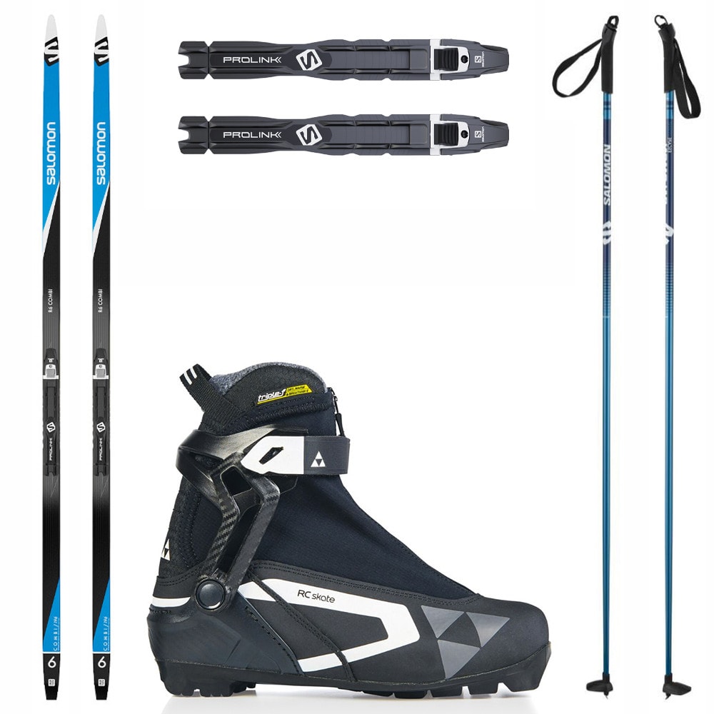 Bežecký set SALOMON R6 Combi PM Prolink Pro s viazaním NNN + Obuv FISCHER RC Skate WS + Palice - Dámske sety - 1