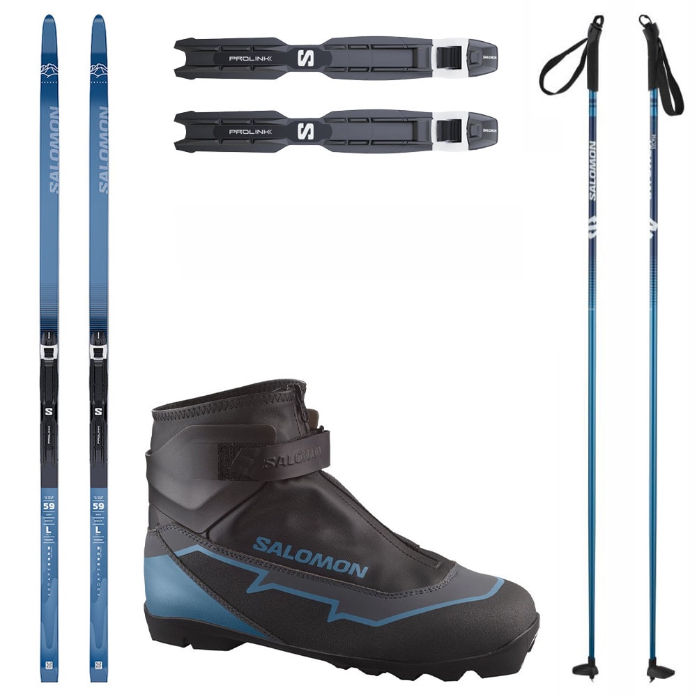 Bežecký set SALOMON Escape Snow 59 Posi PM Prolink Auto s viazaním - NNN + Obuv SALOMON Escape Plus + Palice - Pánske sety - 1