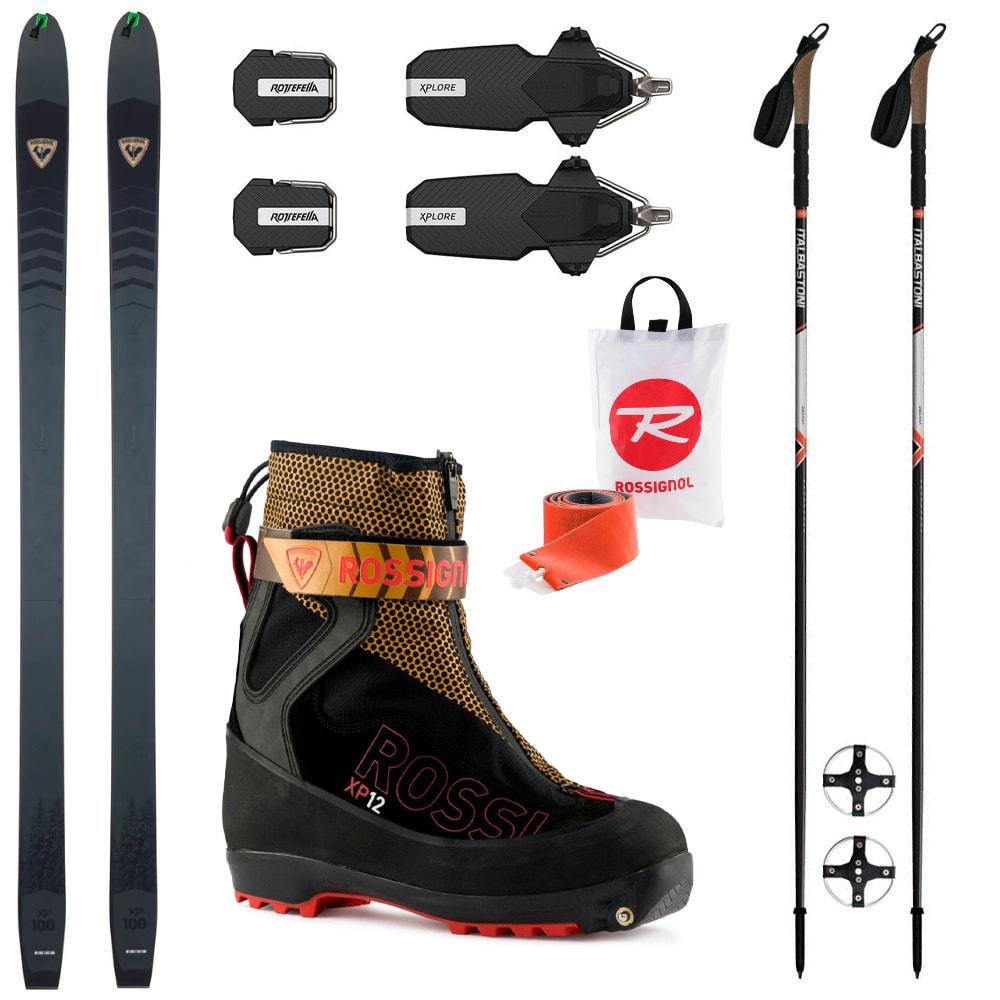 Backcountry bežky ROSSIGNOL XP 100 Positrack so stúpacími pásmi + viazanie + obuv ROSSIGNOL Bc XP12 + palice - Backcountry sety - 1