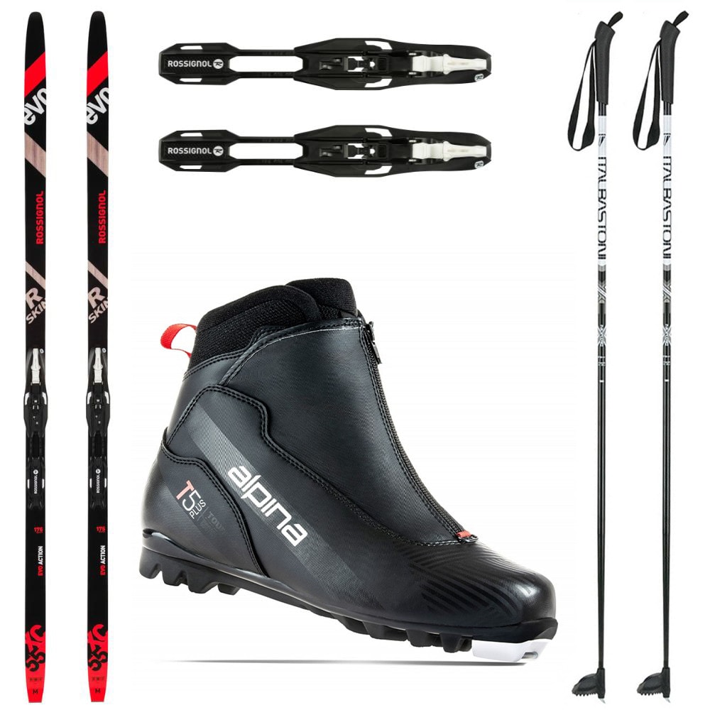 Bežkový set ROSSIGNOL Evo XC 55 R-Skin s viazaním + obuv ALPINA T5 Plus + palice - Pánske sety - 1