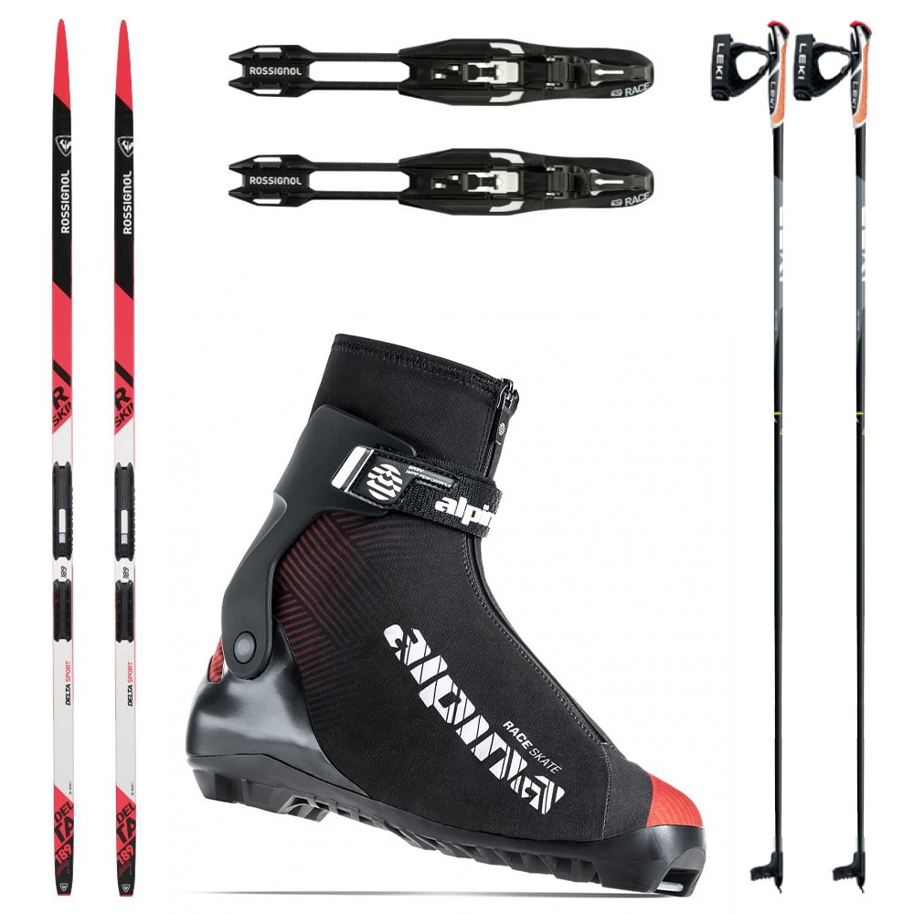 Bežecký set ROSSIGNOL Delta Sport R-Skin s viazaním NNN + obuv ALPINA Racing Skate + palice - Pánske sety - 1