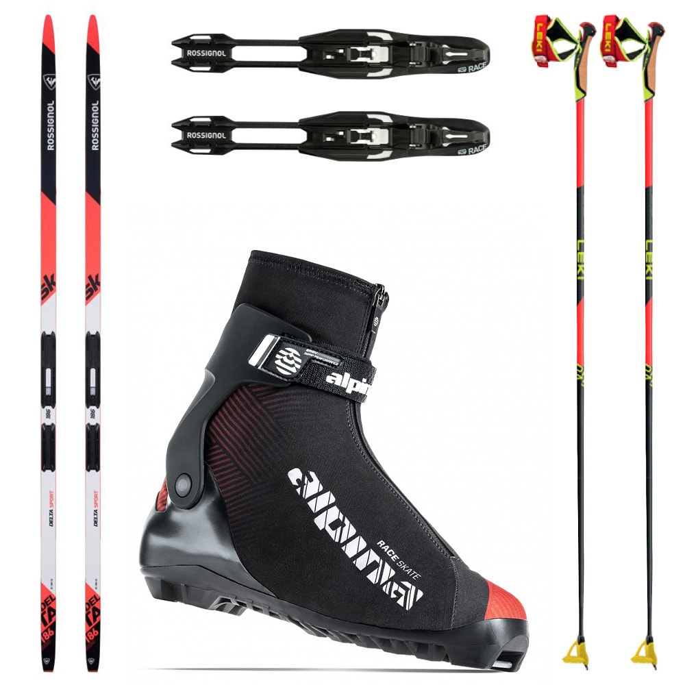 Bežecký set ROSSIGNOL Delta Sport Skating + topánky ALPINA Racing Skate + palice - Pánske sety - 1