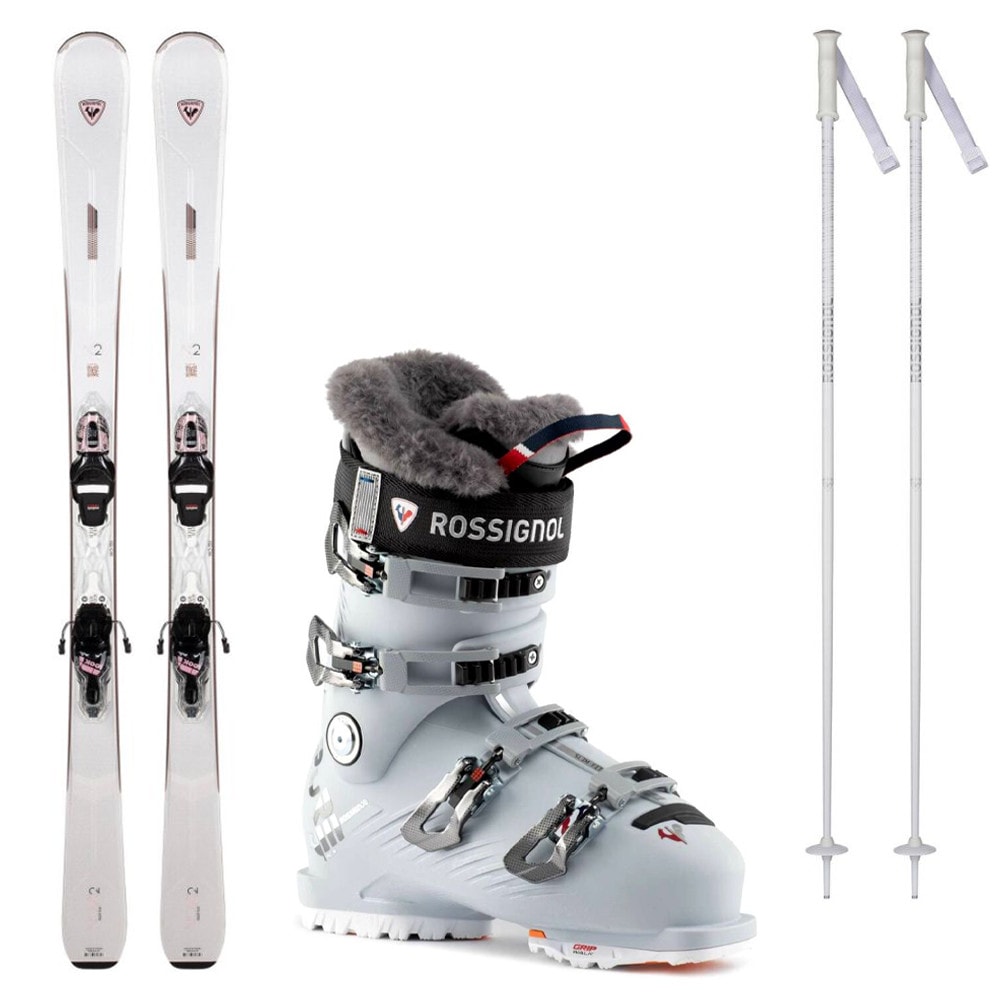 Lyžiarsky set ROSSIGNOL Nova 2 Xpress s viazaním + lyžiarky Rossignol Pure Pro 90 GW + palice - Dámske lyže - 1