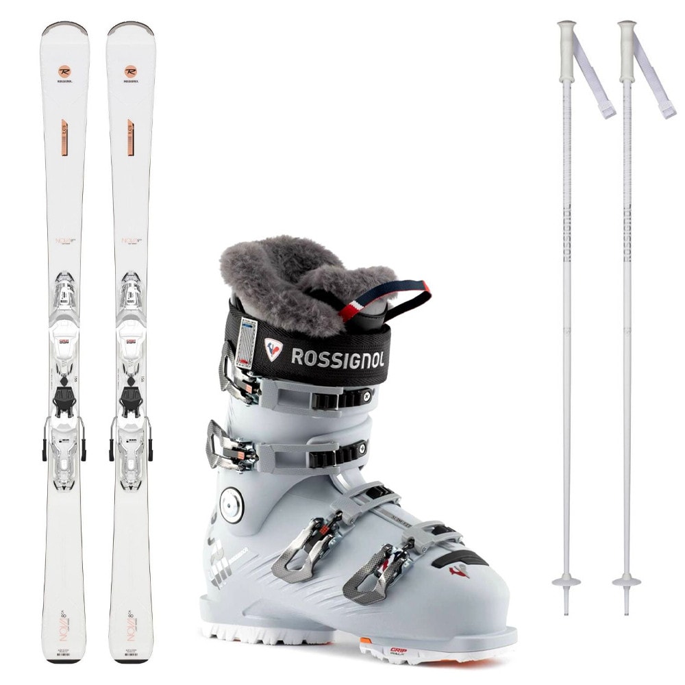 Lyžiarsky set ROSSIGNOL Nova 8 Ca s viazaním + lyžiarky ROSSIGNOL Pure Pro 90 GW + palice - Dámske lyže - 1