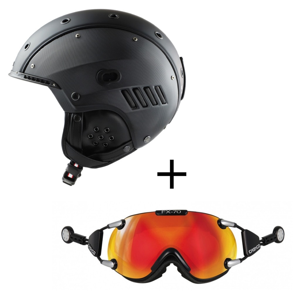 Lyžiarska prilba CASCO SP-4 Structure & lyžiarske okuliare CASCO FX70 Carbonic - Pánske prilby - 1