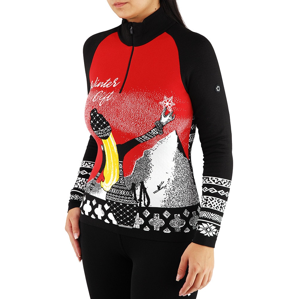 Rolák NEWLAND Lady T-Neck Black/Red - Mikiny bez kapucne - 1