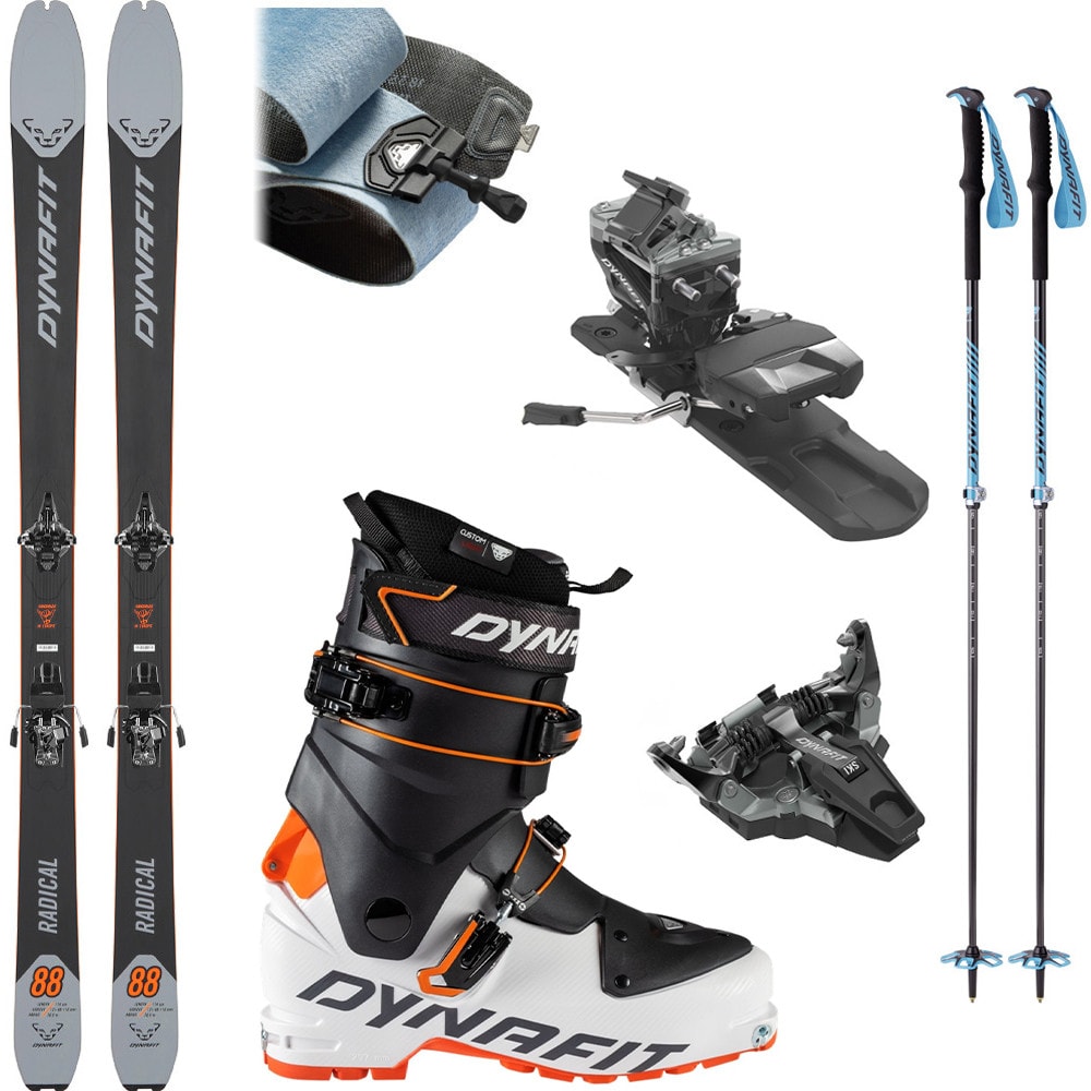 Skialpový set DYNAFIT Radical 88 Moon s viazaním Radical a pásmi + lyžiarky Dynafit Speed + palice - Skialp sety -Unisex - 1