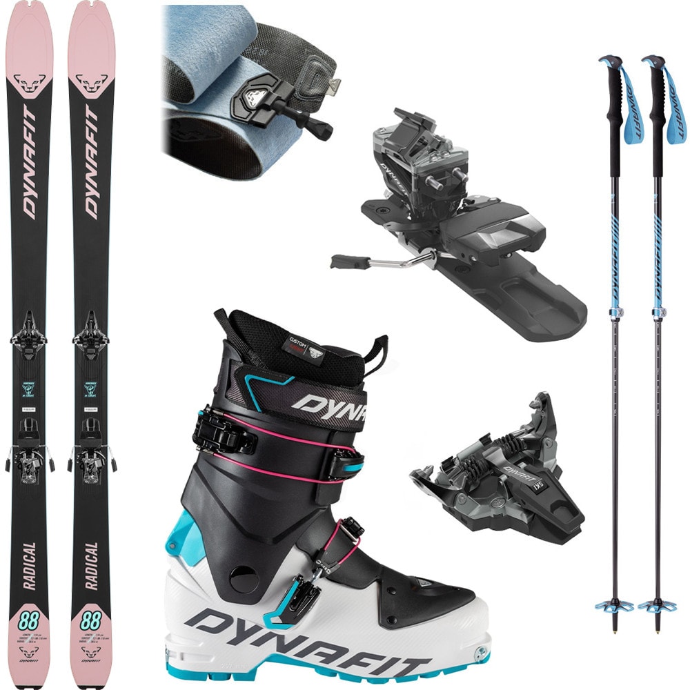 Skialpový set DYNAFIT Radical 88 W Mokarosa s viazaním Radical a pásmi + lyžiarky Dynafit Speed W + palice - Skialp sety -Dámske - 1