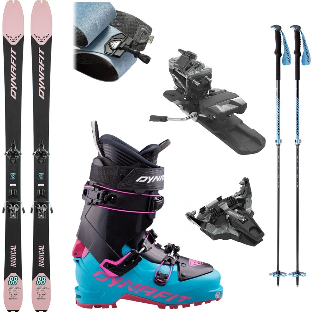 Skialpový set DYNAFIT Radical 88 W Mokarosa s viazaním Radical a pásmi + lyžiarky Dynafit Seven Summits W + palice - Skialp sety -Dámske - 1