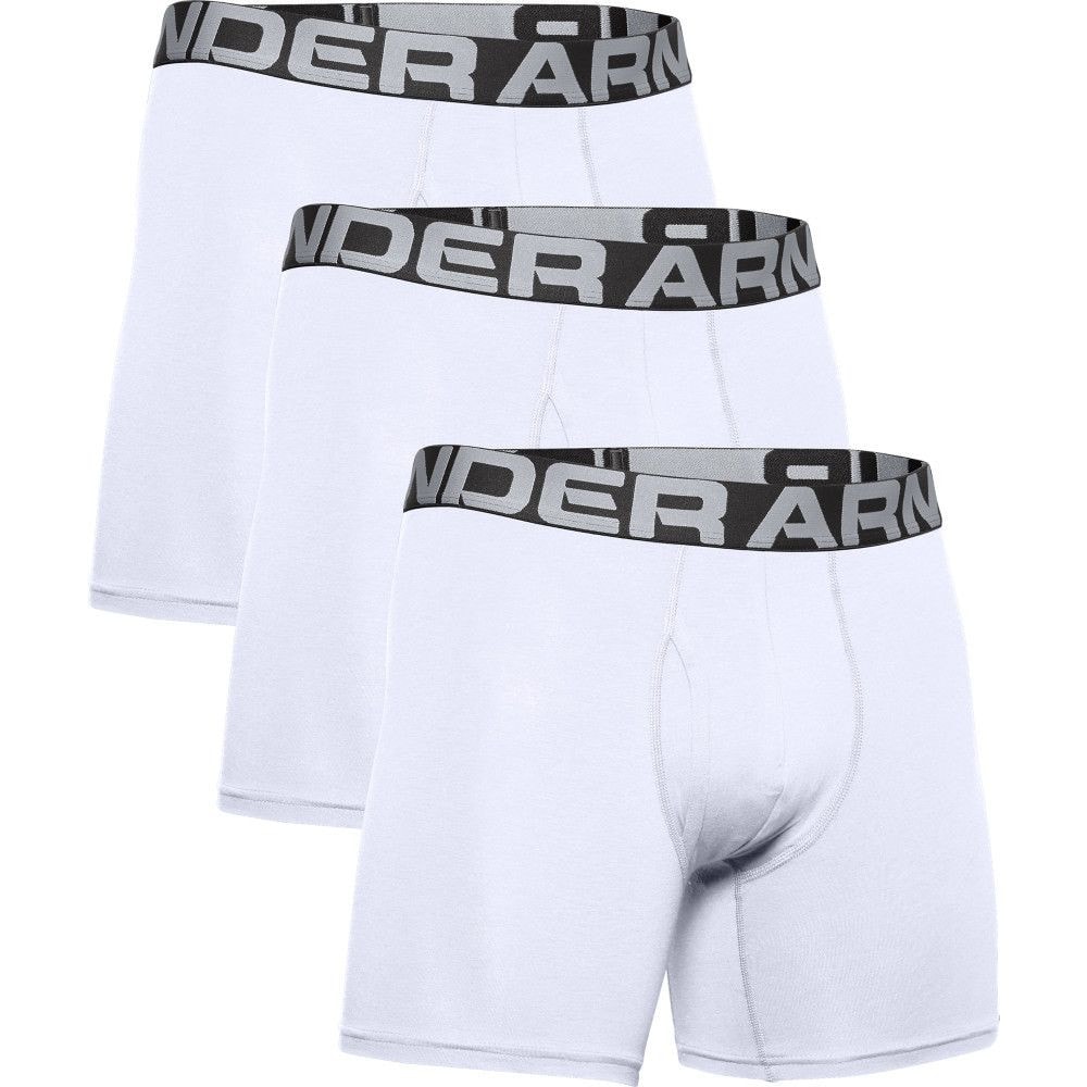 Boxerky UNDER ARMOUR Charged Cotton 6 in 3-Pack White - Spodná bielizeň - 1
