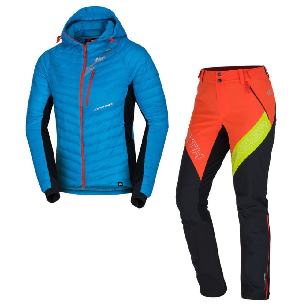 Skitouringový komplet NORTHFINDER Primaloft Budin Blue + NORTHFINDER Rysy Orange - SETY - Skialpové oblečenie - 1
