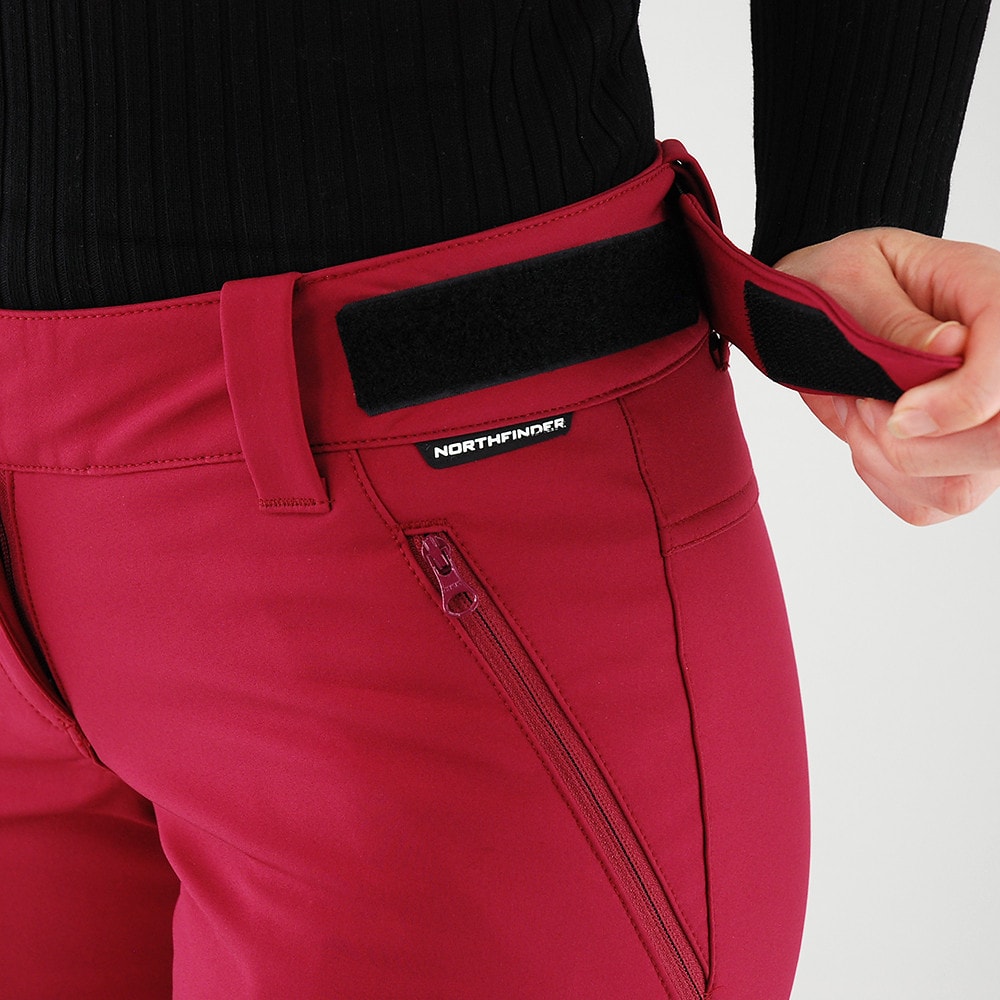 Nohavice NORTHFINDER Softshell 10K/5K Annabel Red - Turistické nohavice - 3