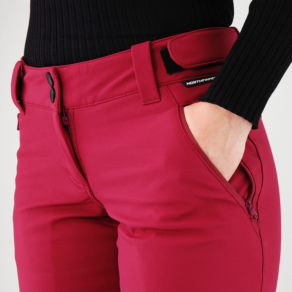 Nohavice NORTHFINDER Softshell 10K/5K Annabel Red - Turistické nohavice - 4