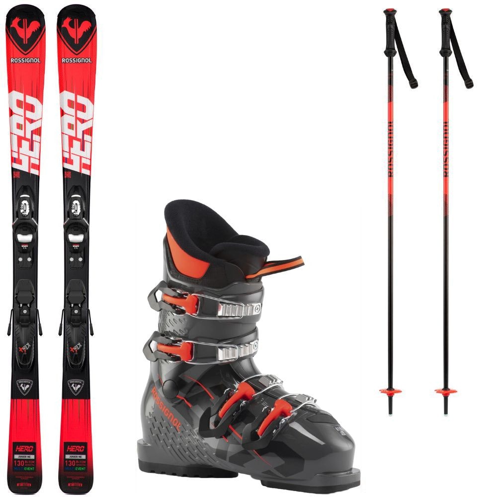 Lyžiarsky set ROSSIGNOL Hero Jr 100-140 Kid-X + lyžiarky + palice - Detské lyže - 1