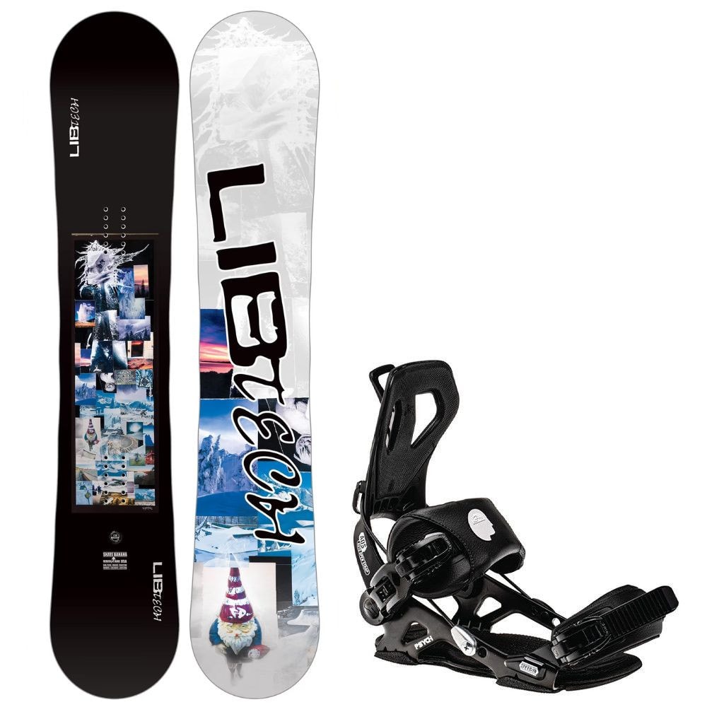 Snowboard LIB TECH Skate Banana Black/White s viazaním GNU Psych - Pánske snowboardy - 1