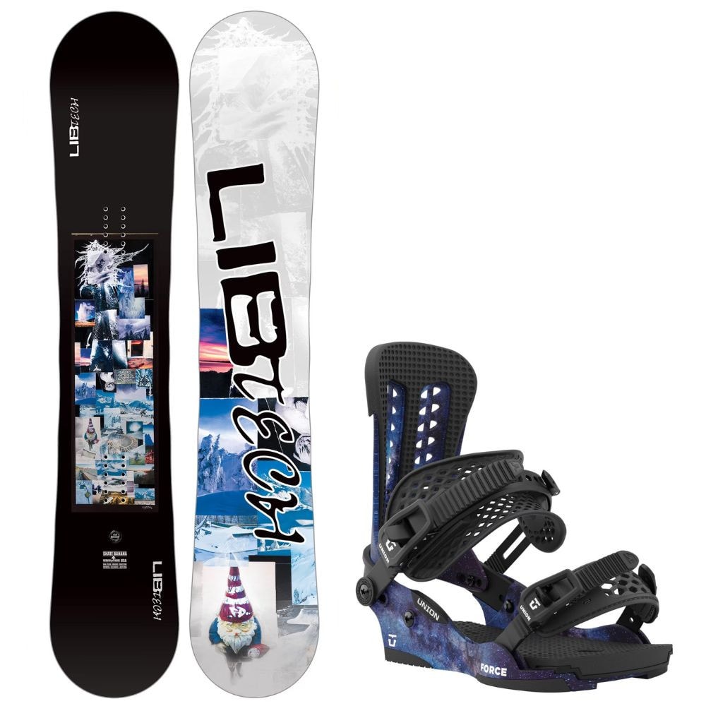 Snowboard LIB TECH Skate Banana Black/White s viazaním UNION Force - Pánske snowboardy - 1