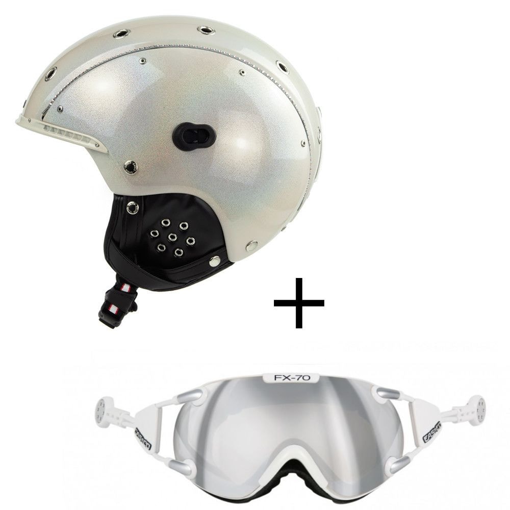 Lyžiarska prilba CASCO SP-3 Limited Warm Grey Chameleon & lyžiarske okuliare CASCO FX70 Carbonic White - Dámske prilby - 1