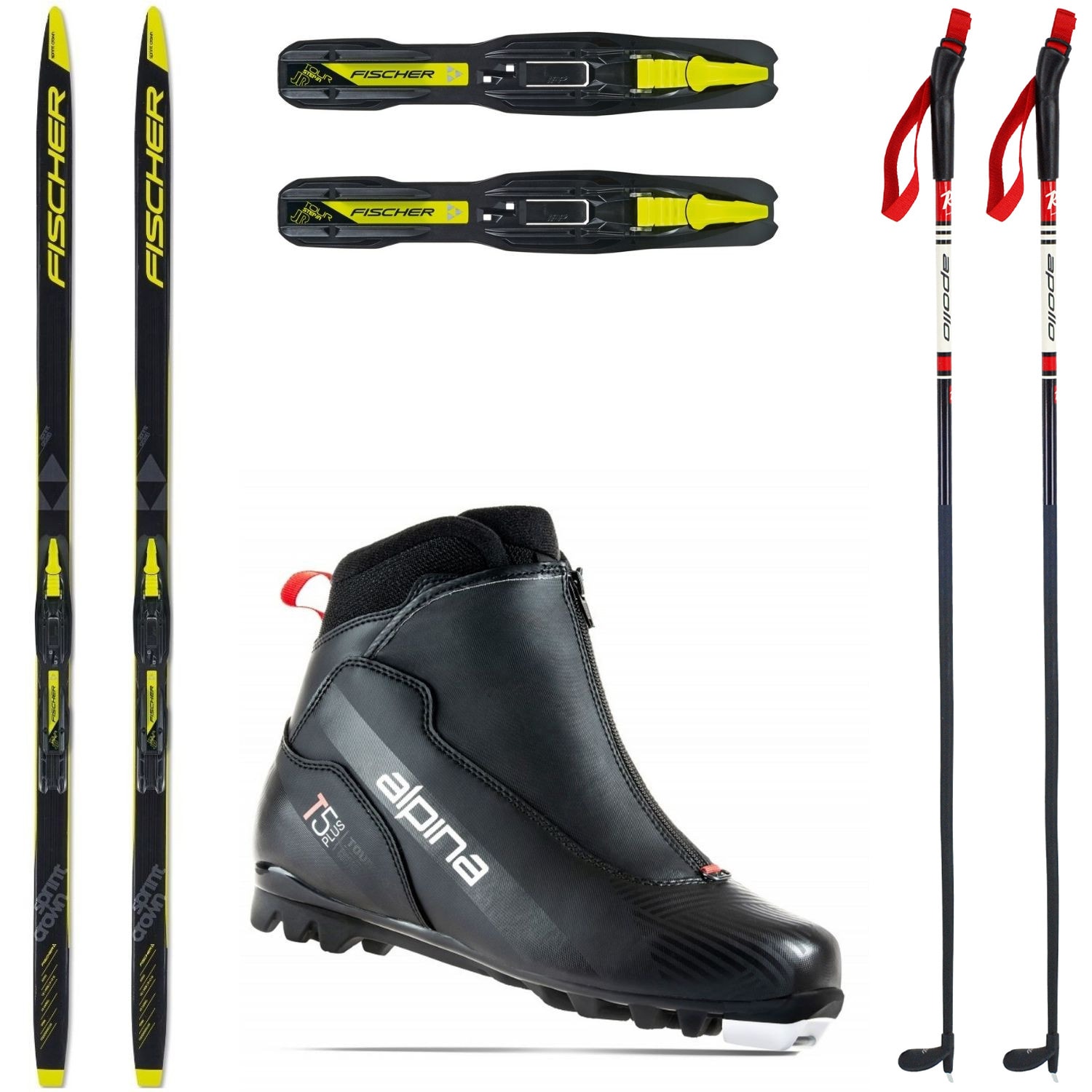 Bežkový set FISCHER Sprint Crown JR + obuv Alpina T5 Plus + palice - Detské sety - 1